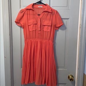 Salmon ruffle dress